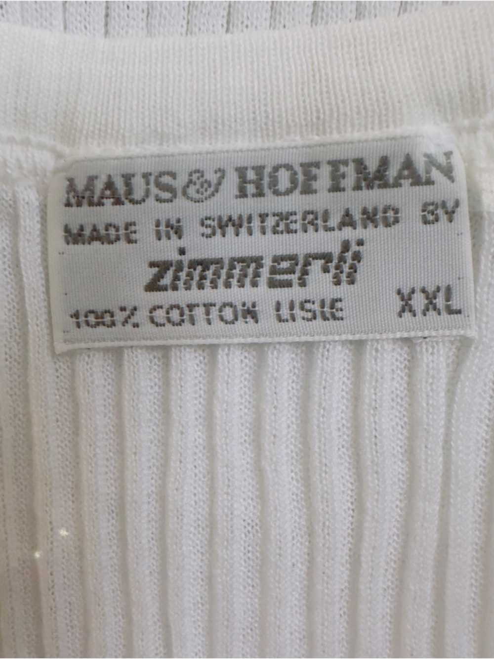 NWT Zimmerli of Switzerland Sleeveless Ribbed White Tank Top #207 Class 805 XXL - Picture 2 of 10